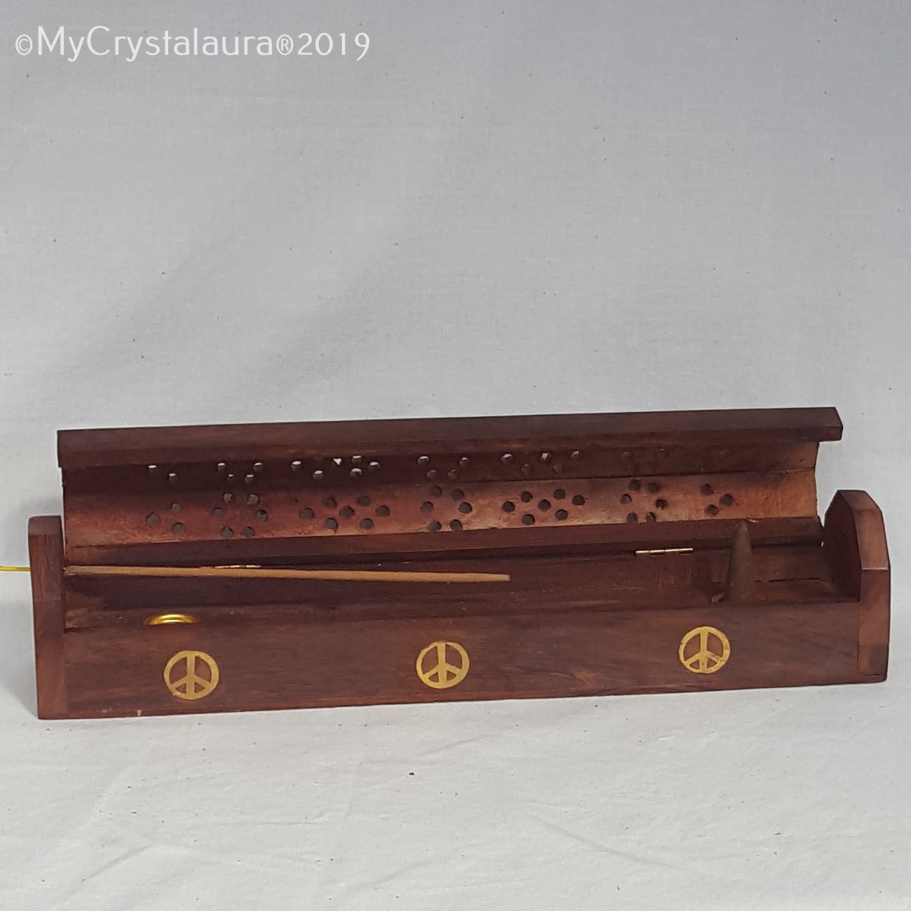 Incense Box Burner - Wooden Box Incense Holder - My CrystalAura