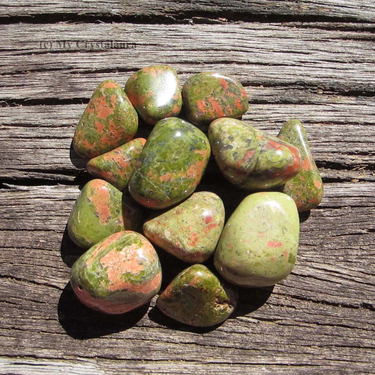 UNAKITE Tumbled Stones ENERGY Protection Healing Jewelry Medium 1/2 lb AUSTRALIA