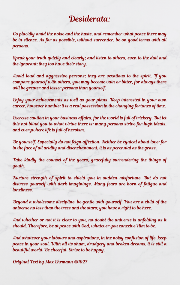 Desiderata Allied with Crystals (1) 